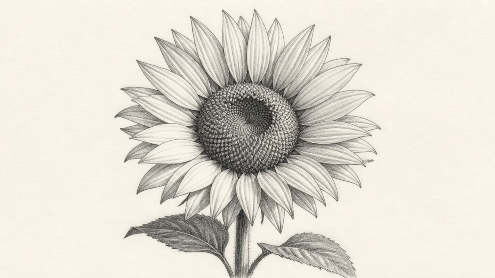A sunflower blocked in with just two flat pencil values