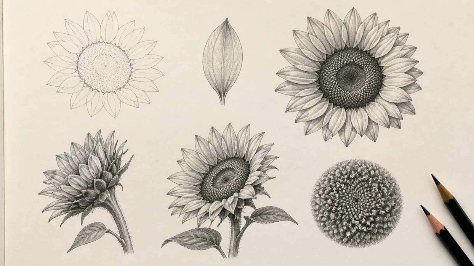 25 Beautiful Sunflower Pencil Drawings to Try