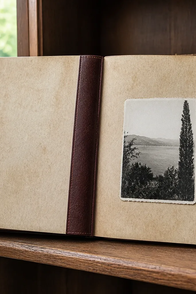 A vintage paper page with a vertical bookmark spine and handwritten quotes