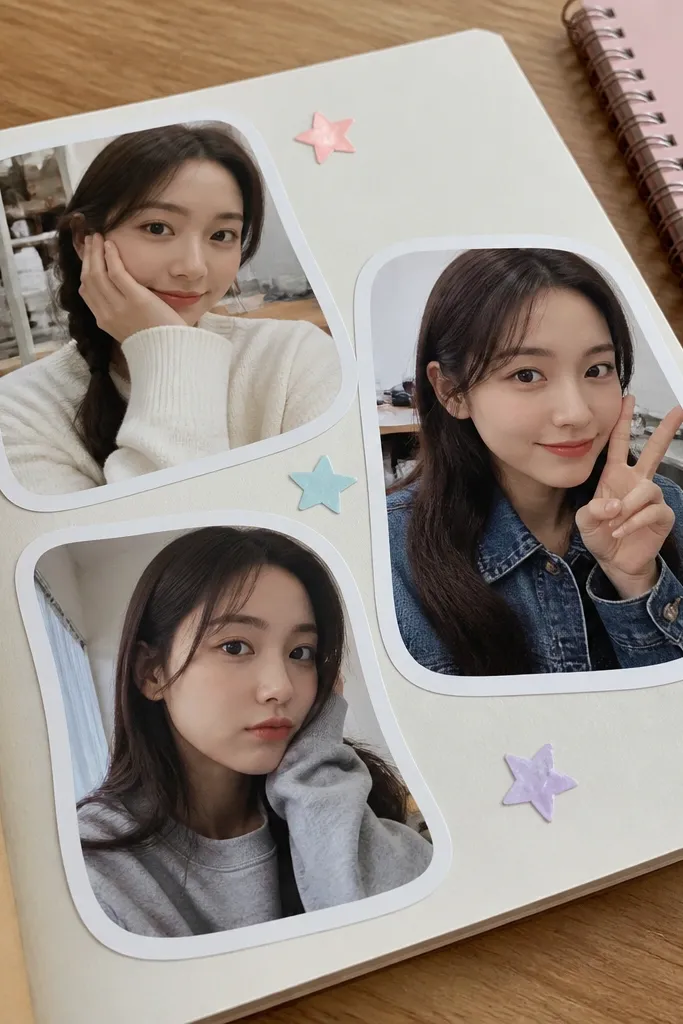 A collage page with rounded frames and sticker-style borders