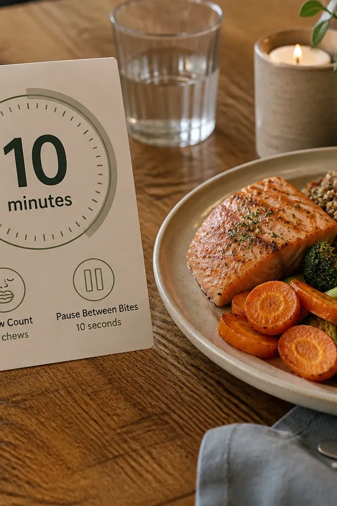 Timer card with a big 10-minute circle and small fork icons