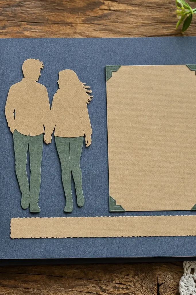 Two matching silhouettes facing each other with a shared color background