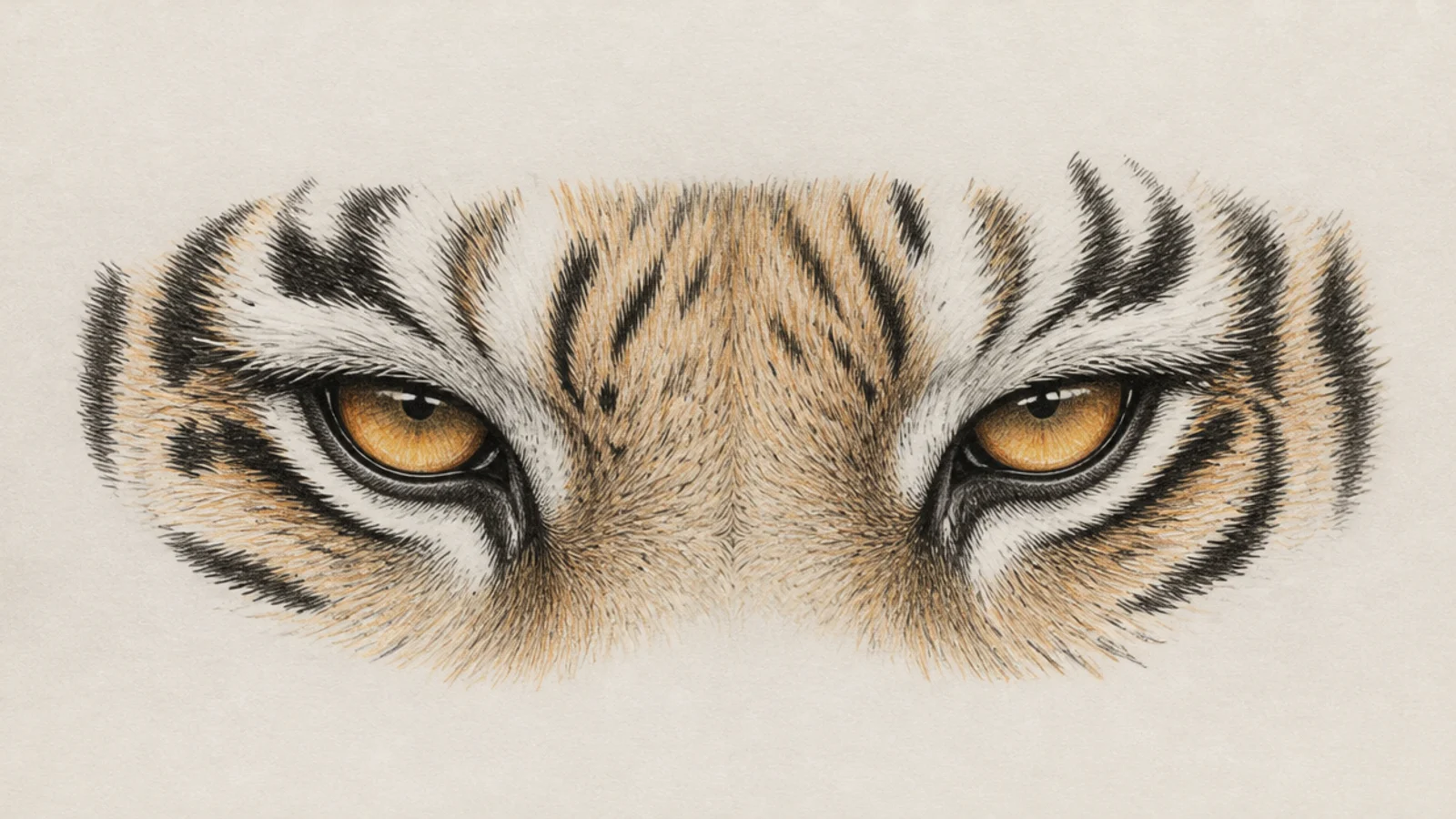 A pair of relaxed, half-closed tiger eyes
