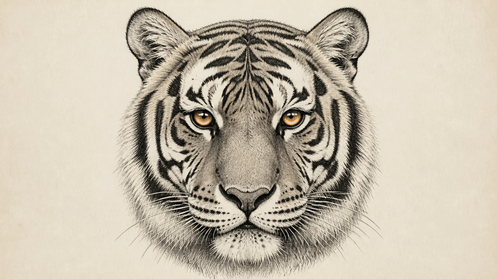 A highly detailed realistic tiger face rendered fur by fur