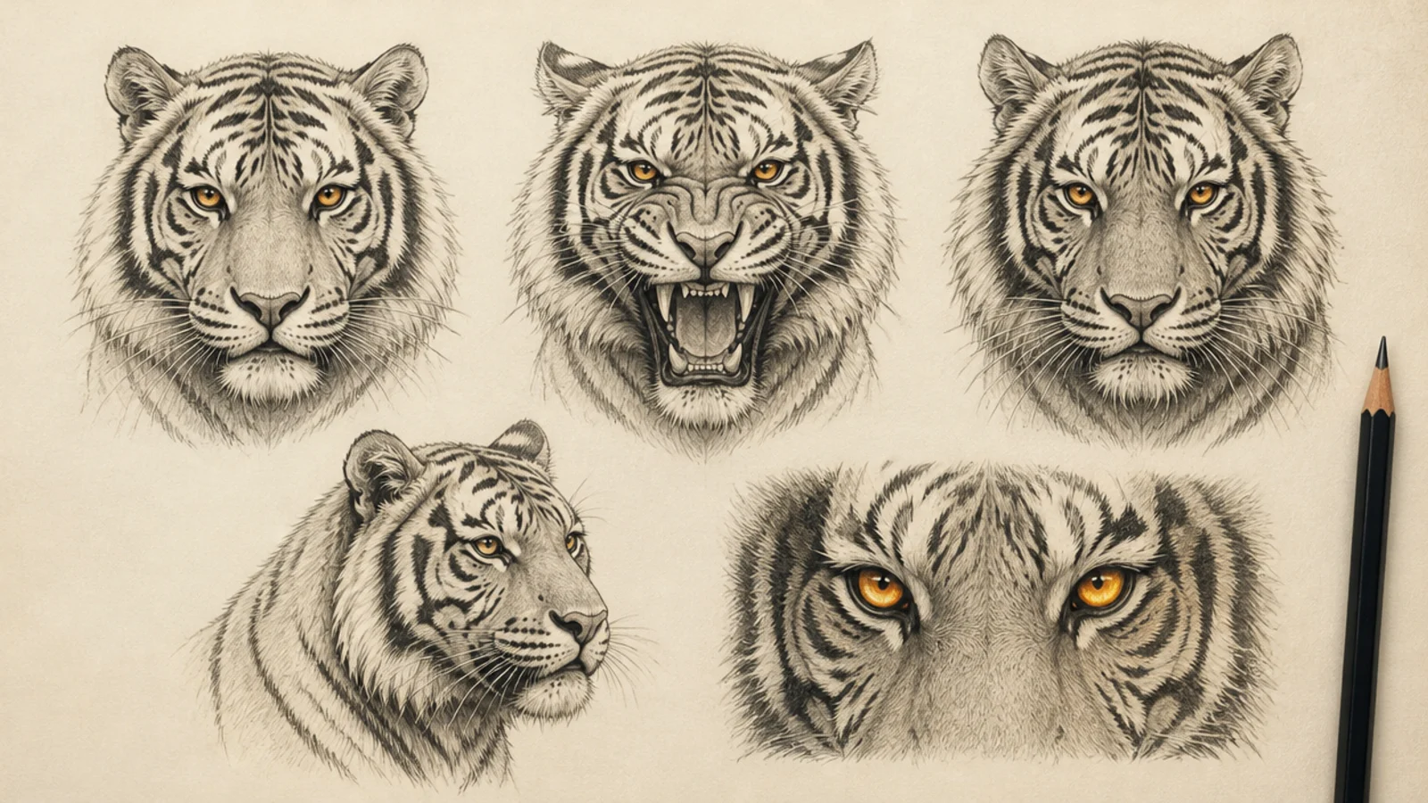 25 Stunning Tiger Face Drawings to Try