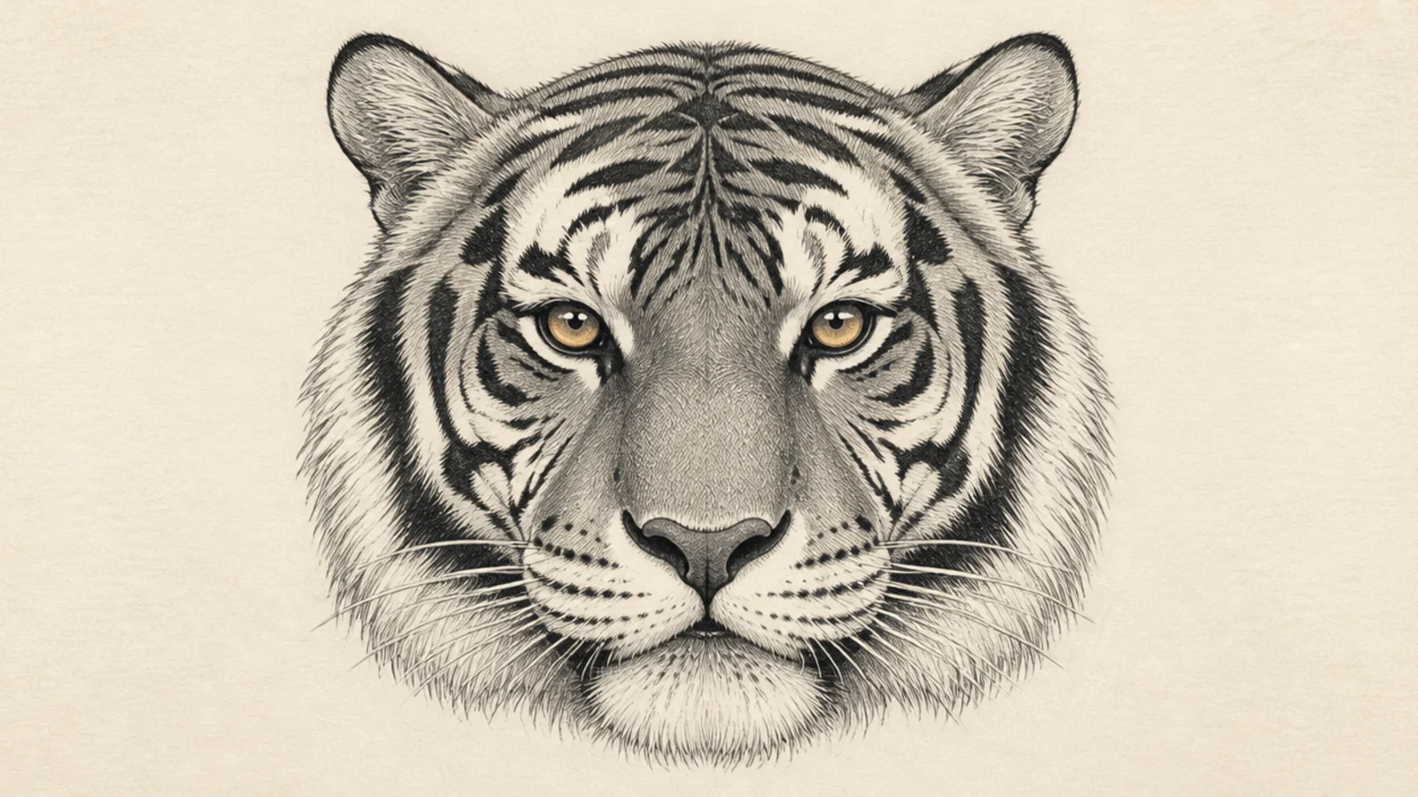 A tiger head in full side profile