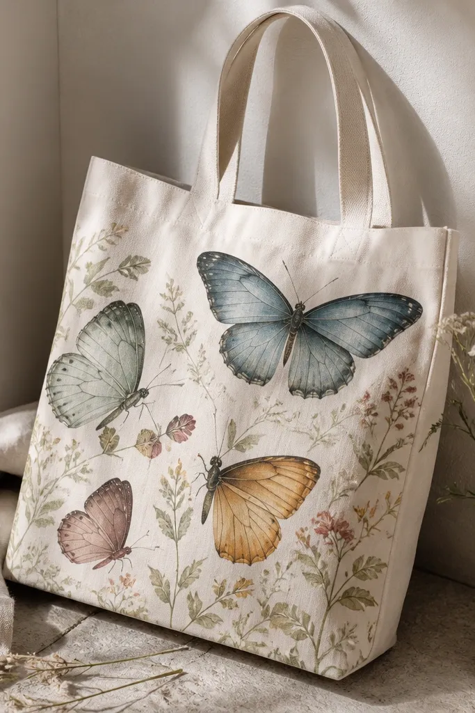 Butterfly tote bag painting ideas