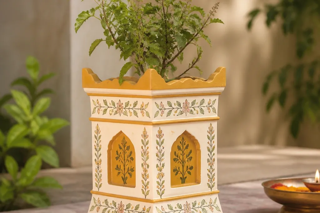 Tulsi pot painting ideas for home