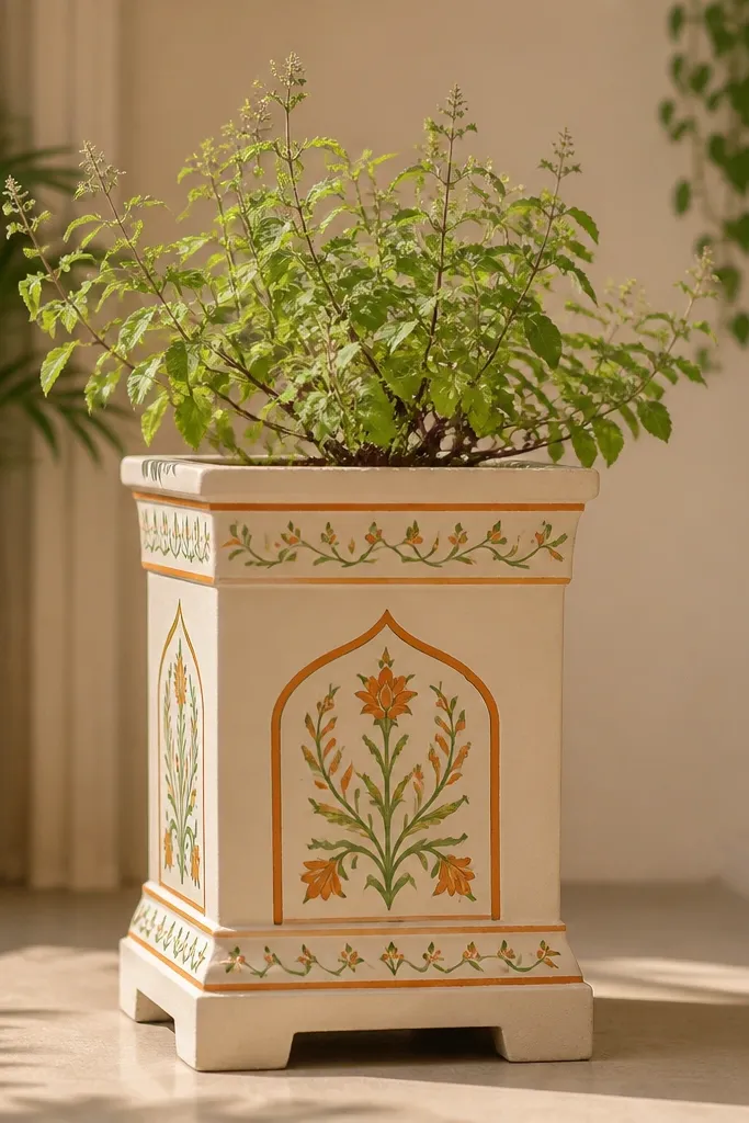 Tulsi pot painting ideas for home