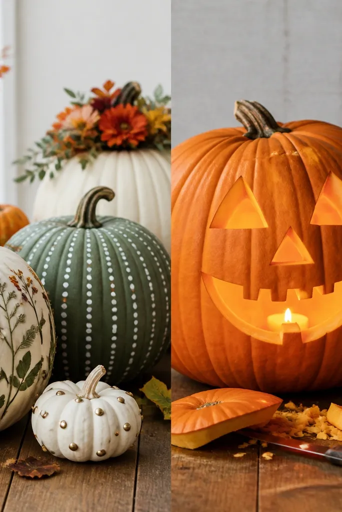 Unique Pumpkin Decorating Ideas vs Traditional Carving