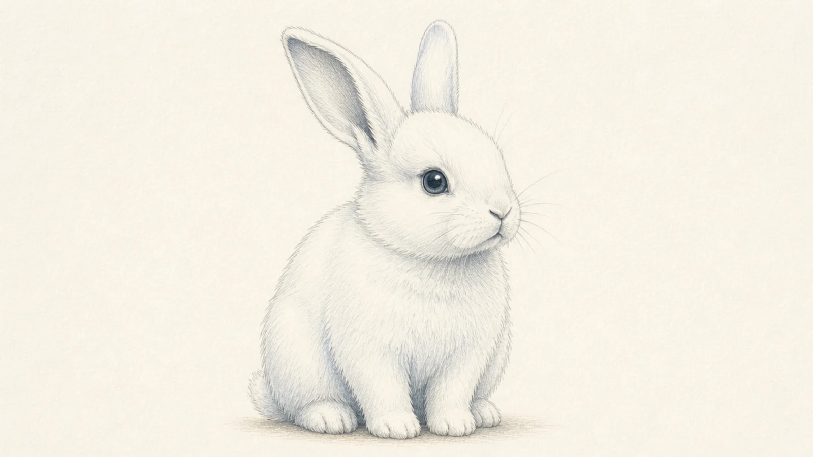 A white rabbit made visible only by soft grey shadows