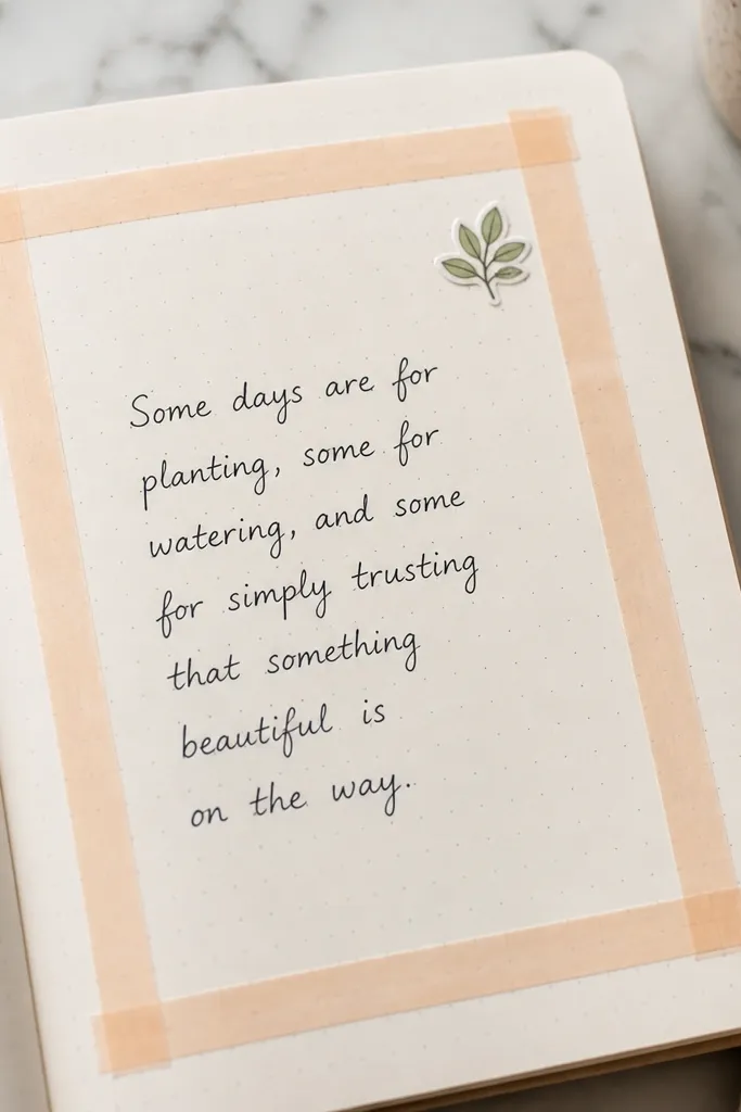 Washi tape border around a page with a small floral sticker in one corner