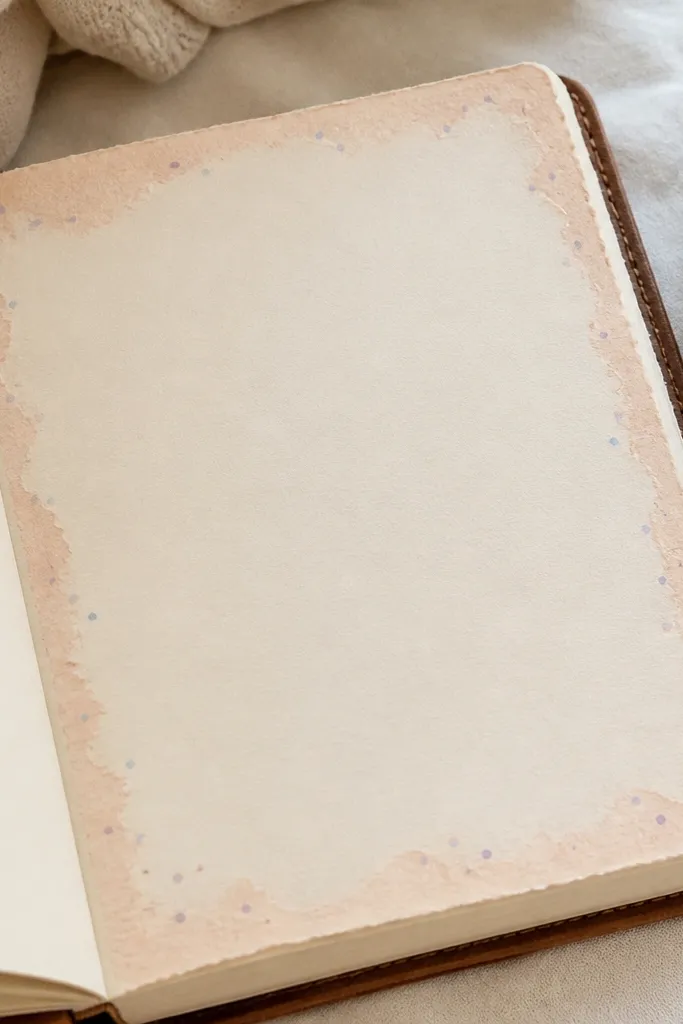 Hand-torn paper border with small watercolor dot accents around text