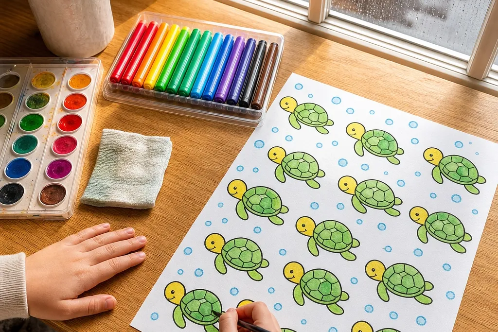 Year-Round Turtle Drawing for Kids