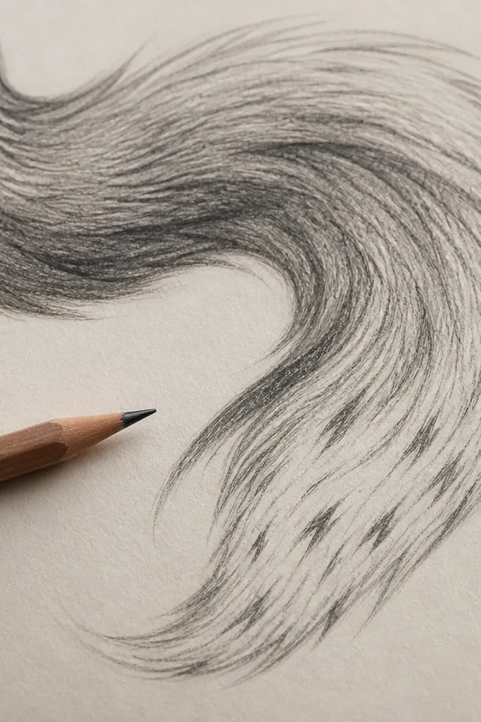 A swirl-shaped fox tail with small dark fur tips
