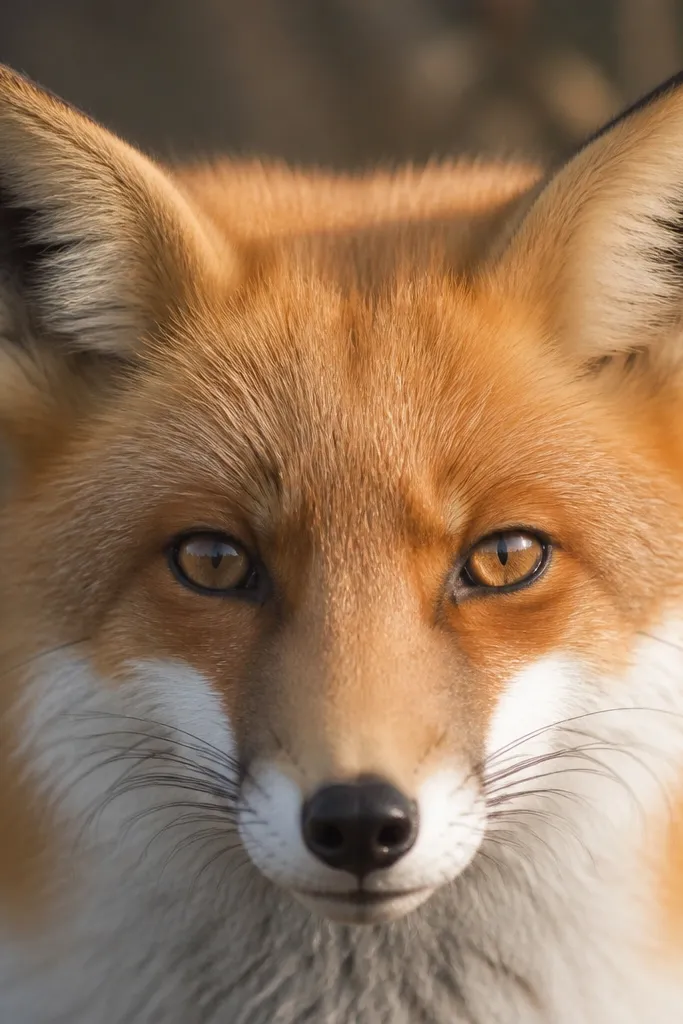 A fox face with smooth wash-like shading and gentle texture