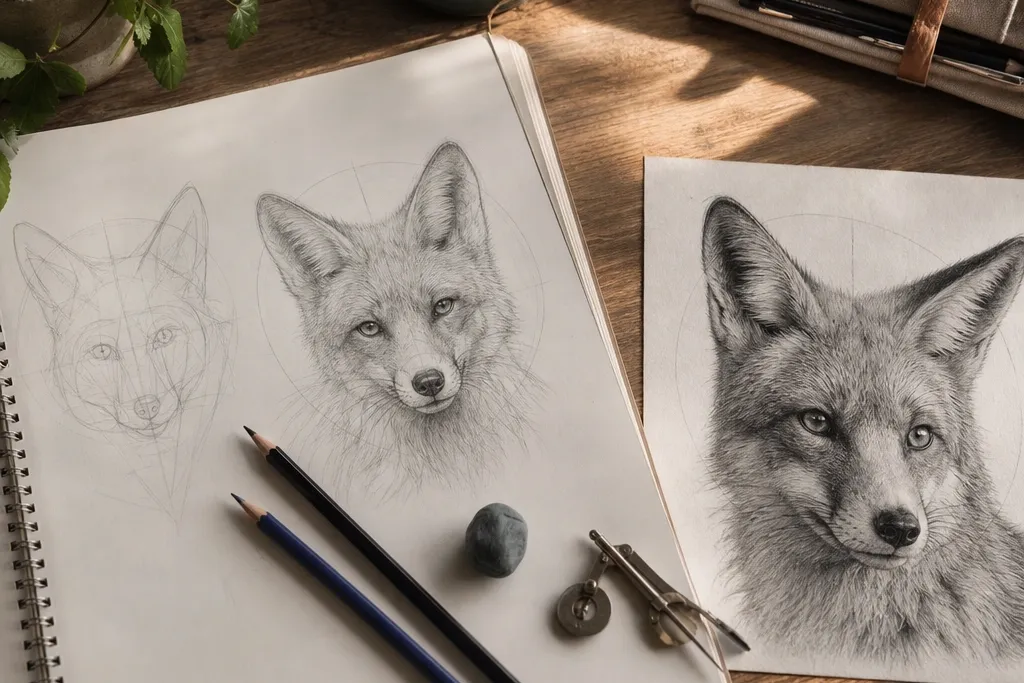 Year-Round Fox Drawing Steps