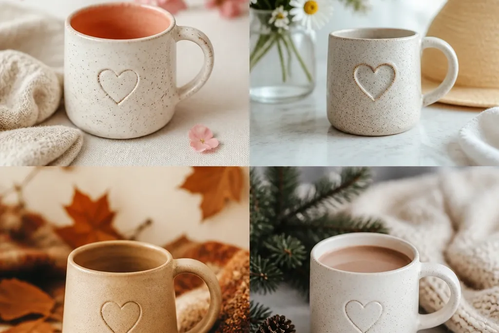 Year-round handmade heart mug ideas