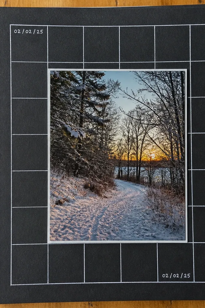 Black background page with white grid lines and small squares