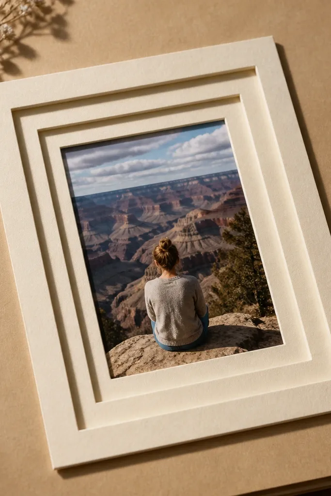 Layered cardstock frame creating a shadow behind a central
