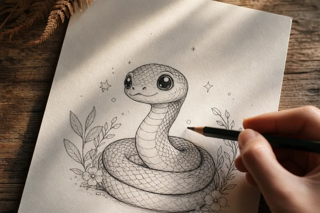 Year-Round Snake Drawing Cute