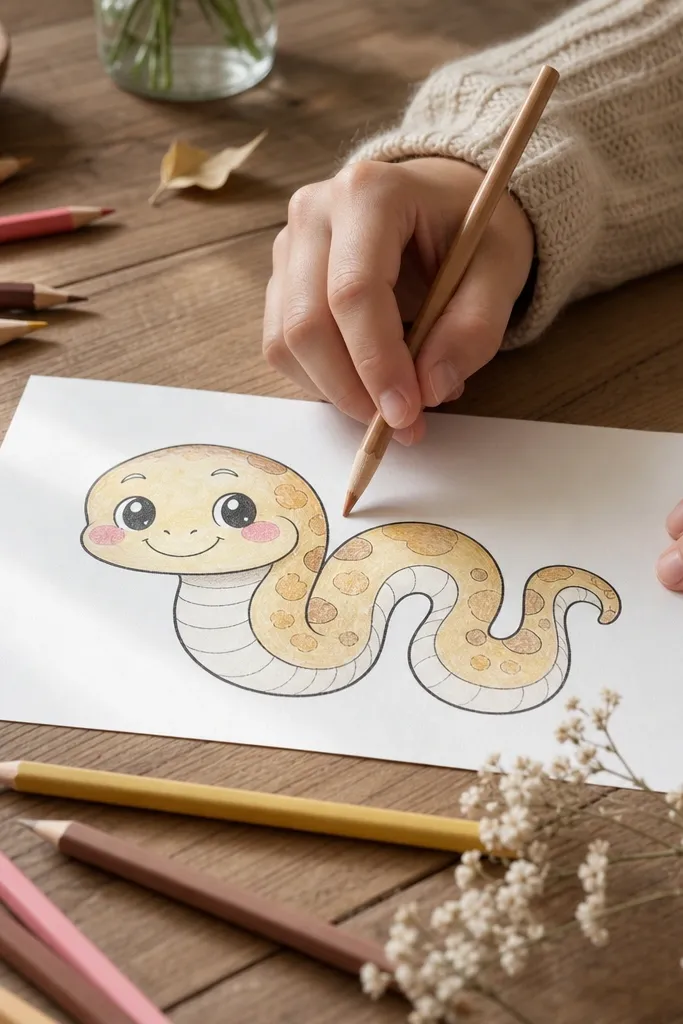 Year-Round Snake Drawing Cute