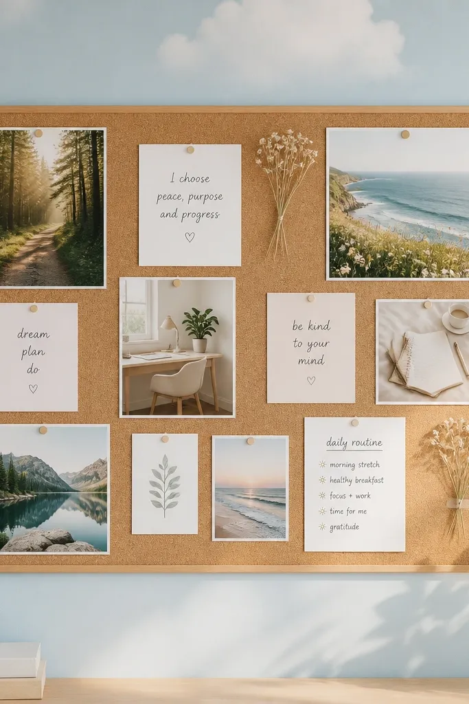 Powder blue background with soft pastel cloud shapes and lots of white space